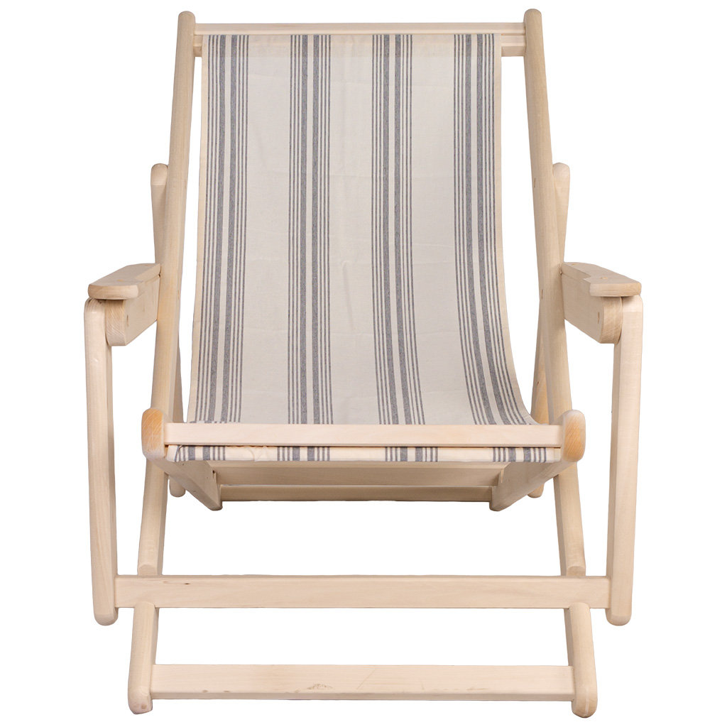 Шезлонг гибкий с подлокотниками на ткани, 600мм х 750мм х 1600мм, липа