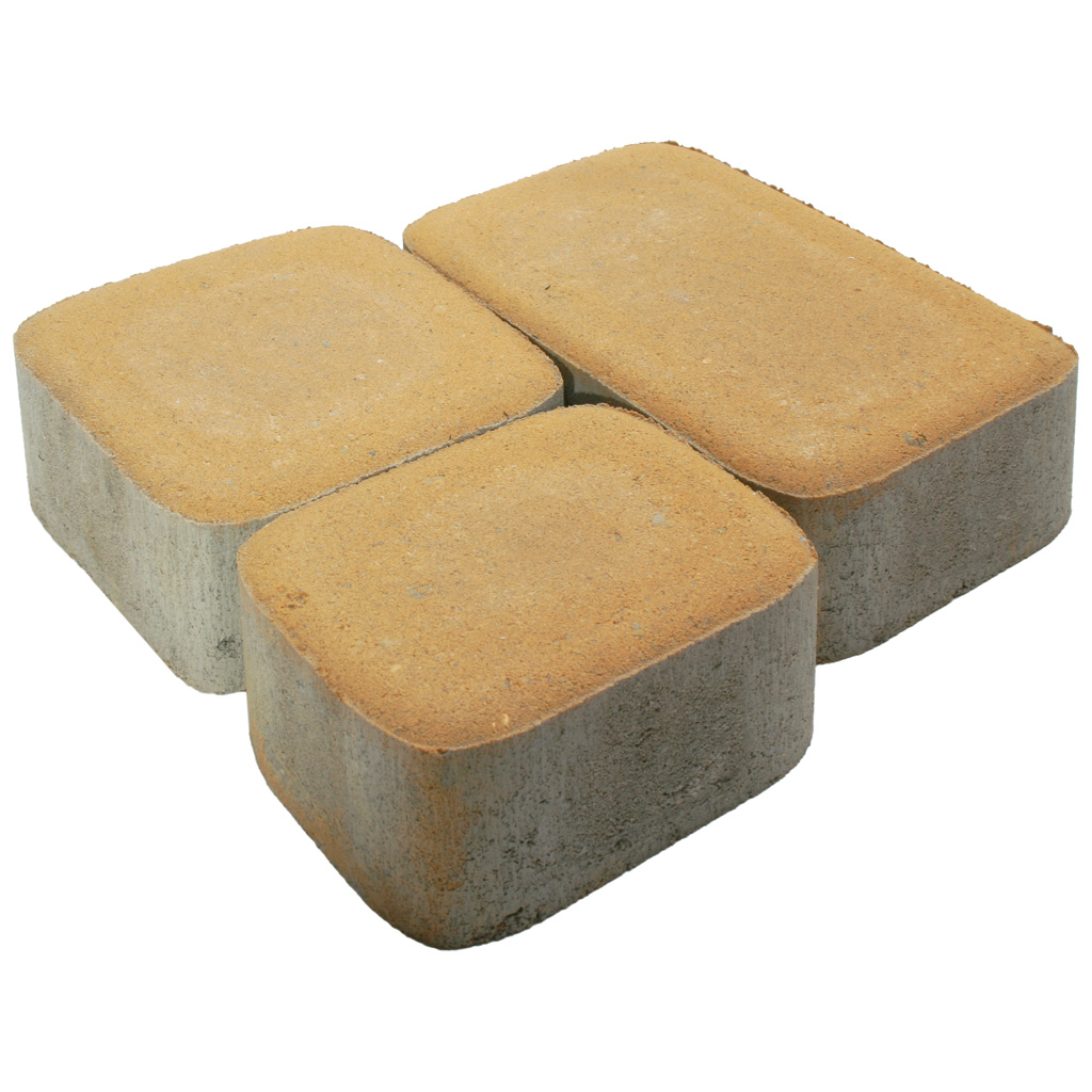 Плитка тротуарная прессованная "Старый город", Зенит Черноземье, 3 формы, желтая, 60мм, 12.67м2/уп.