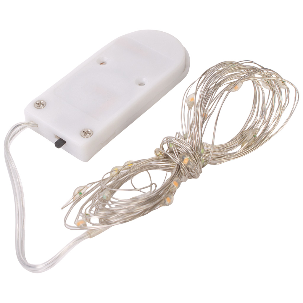 Электрогирлянда на батарейках Роса, 3м, цветной свет