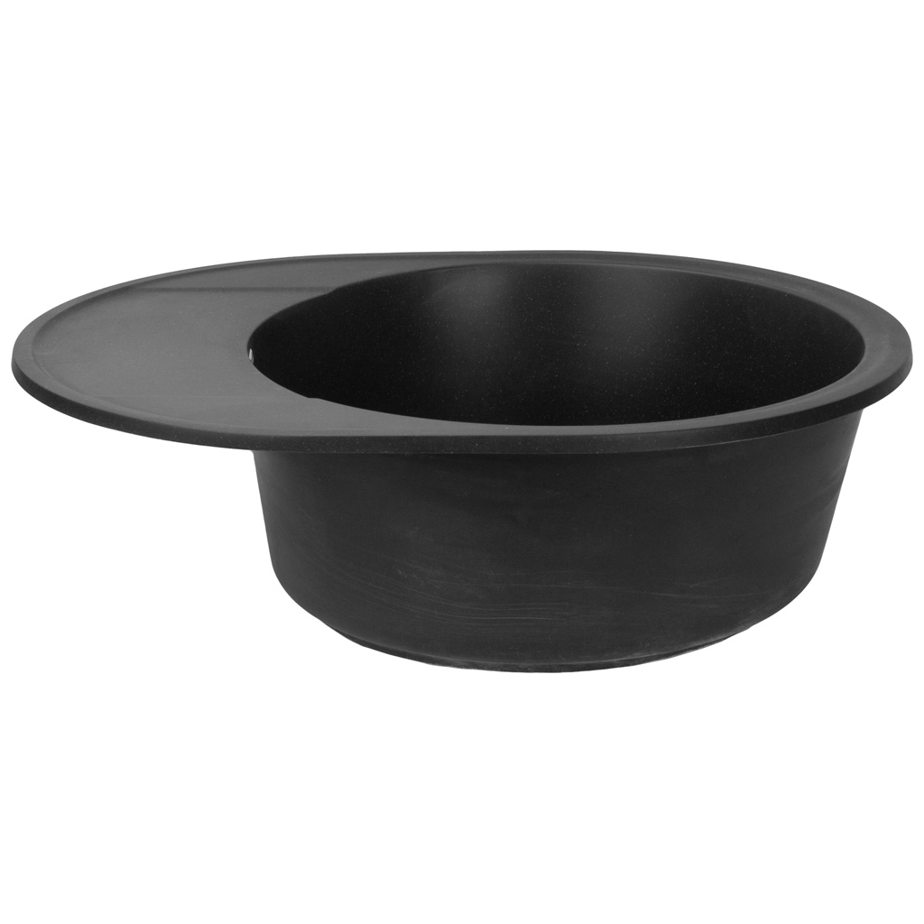 Мойка искусственный камень Ulgran, 470х610х190мм, круглая с крылом,черная