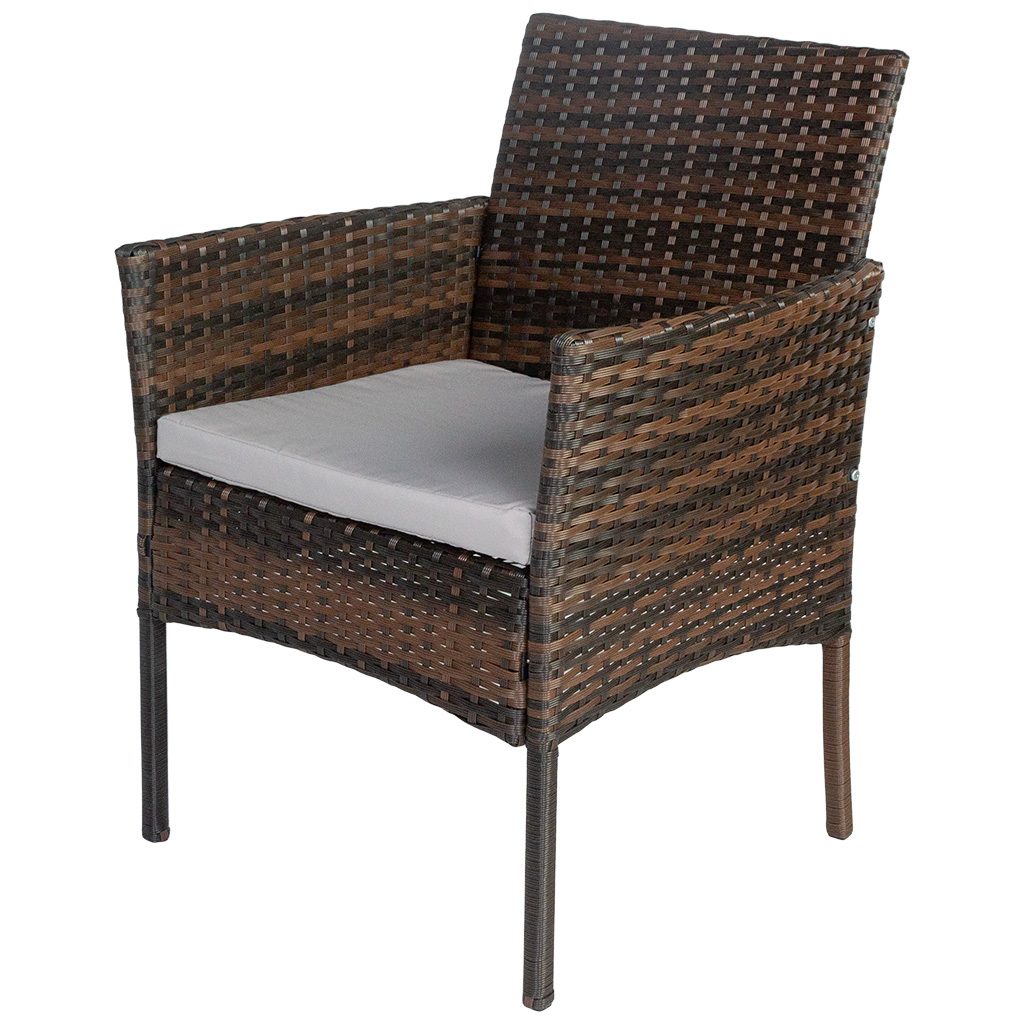 Набор мебели Доминика SFS003, стол + диван + 2 кресла, темно-коричневый