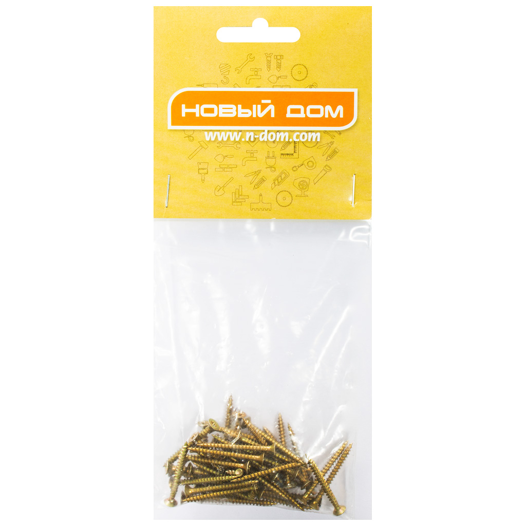 Шуруп универсальный, 3.0 х 30, желтый, 50 шт/упак