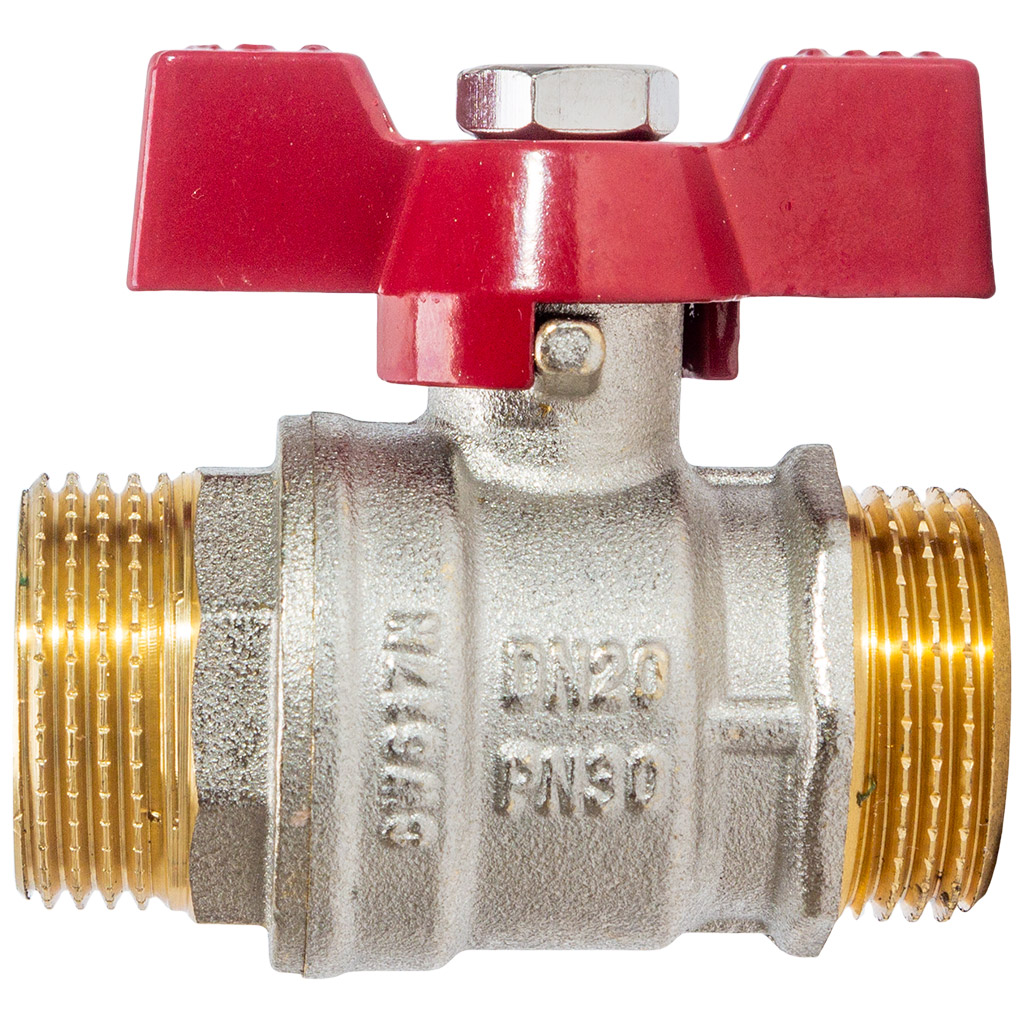 Кран шаровый для воды TIM, 3/4" ш-ш, бабочка