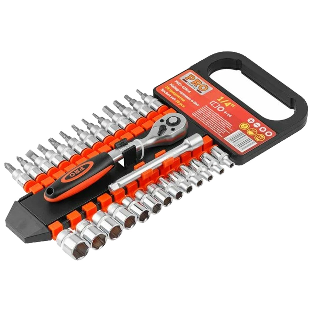 Набор торцевых головок и бит Startul Pro,  28 предметов, 1/4"