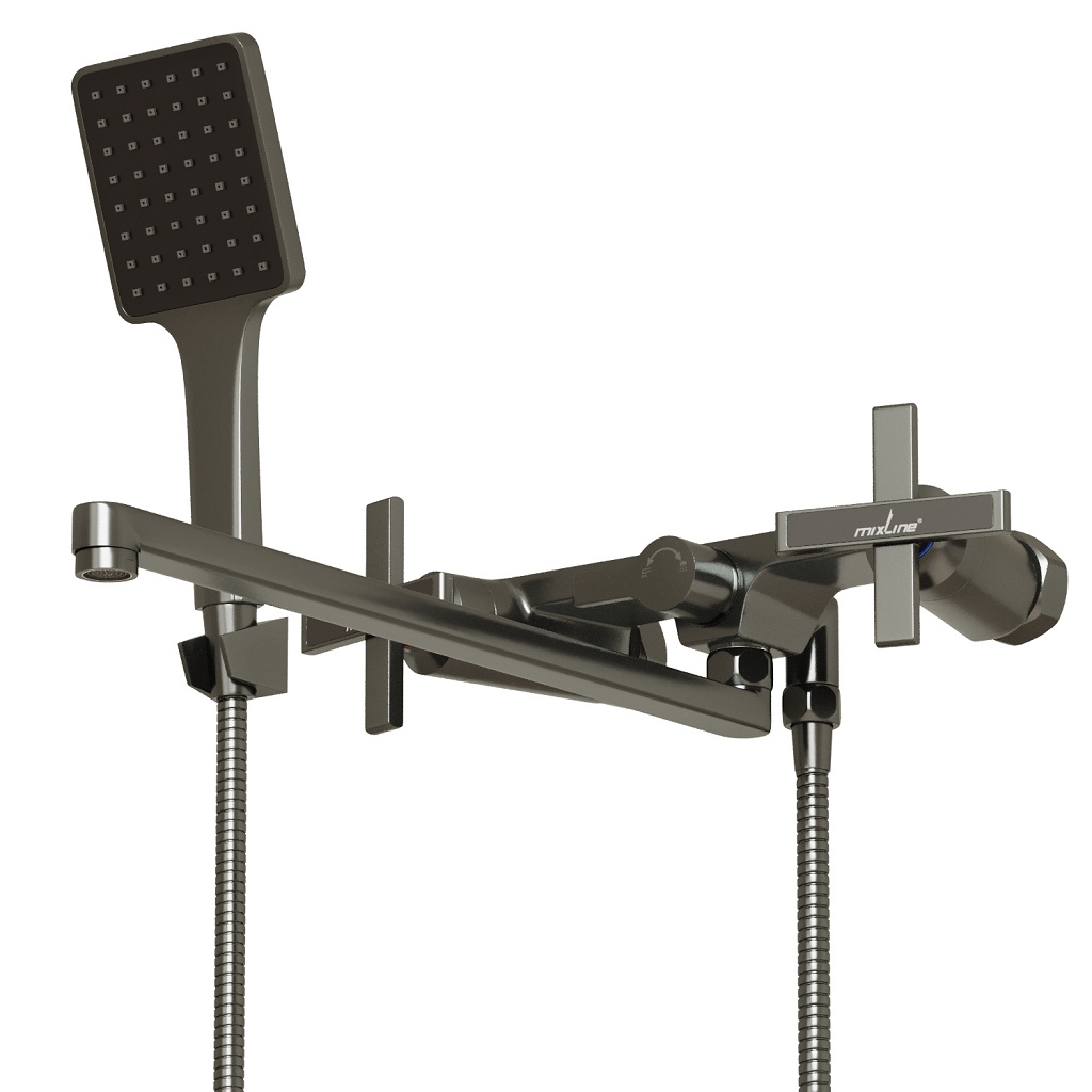 Смеситель Mixline ML38-02, для ванны, графит