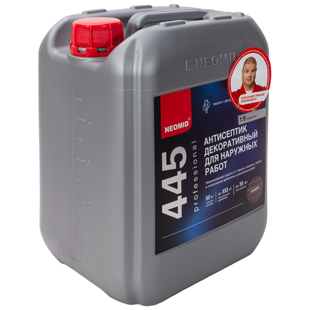 Антисептик Неомид декоративный для наруж. работ 445 арабика, 5кг