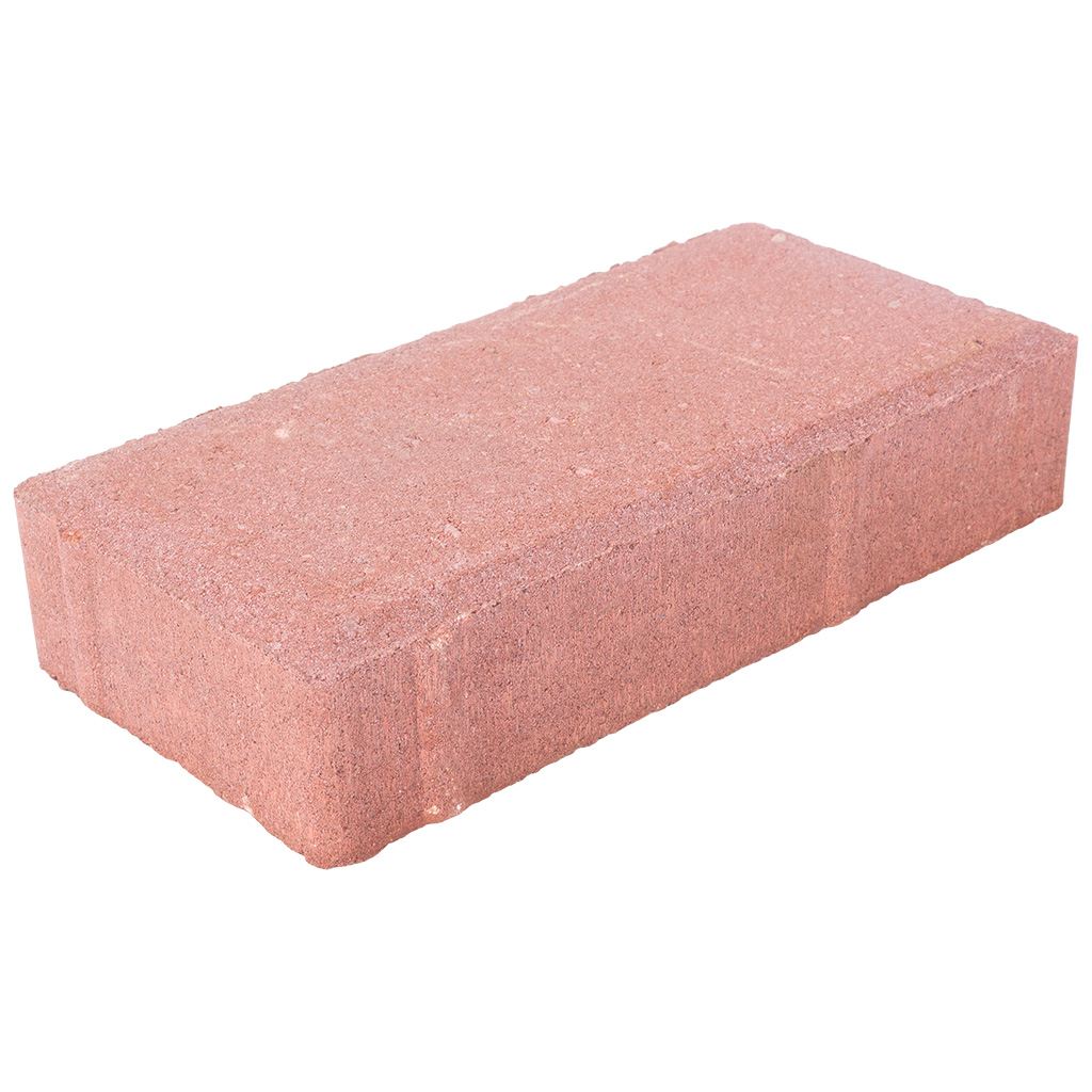 Плитка тротуарная прессованная "Брусчатка", ВКСМ, 40х100х200мм, красная, 18м2/900шт.