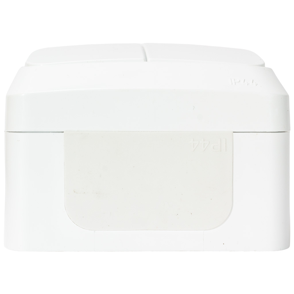 Выключатель открытой проводки Systeme Electric Этюд, 2-клавишный, 10А, IP44, белый