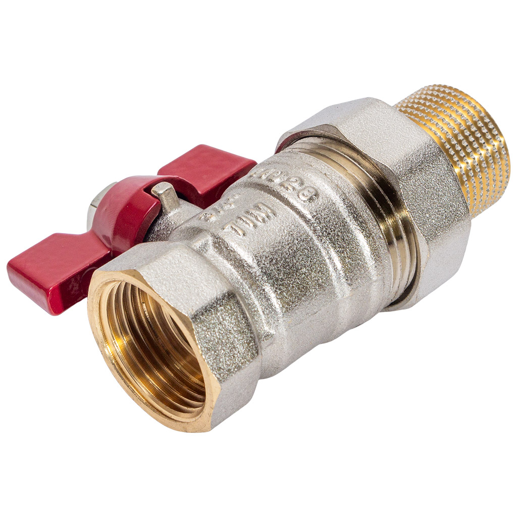 Кран шаровый с американкой для воды TIM, 3/4" г-ш, бабочка