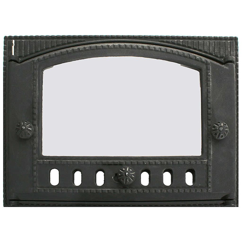 Дверца каминная ДТК-2С (Р), со стеклом, 375мм х 300мм