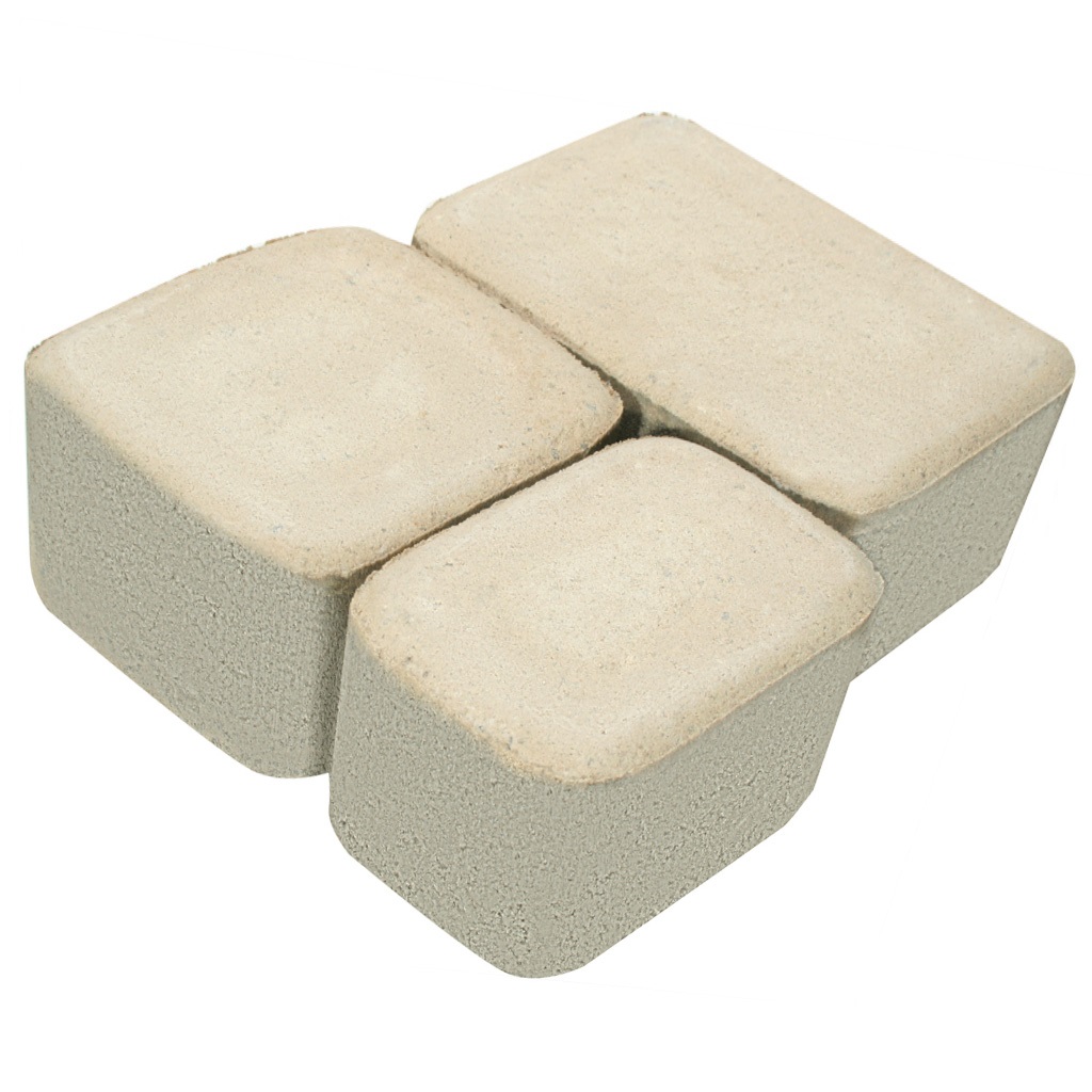 Плитка тротуарная прессованная "Старый город", Зенит Черноземье, 3 формы, белая, 60мм, 12.67м2/уп.