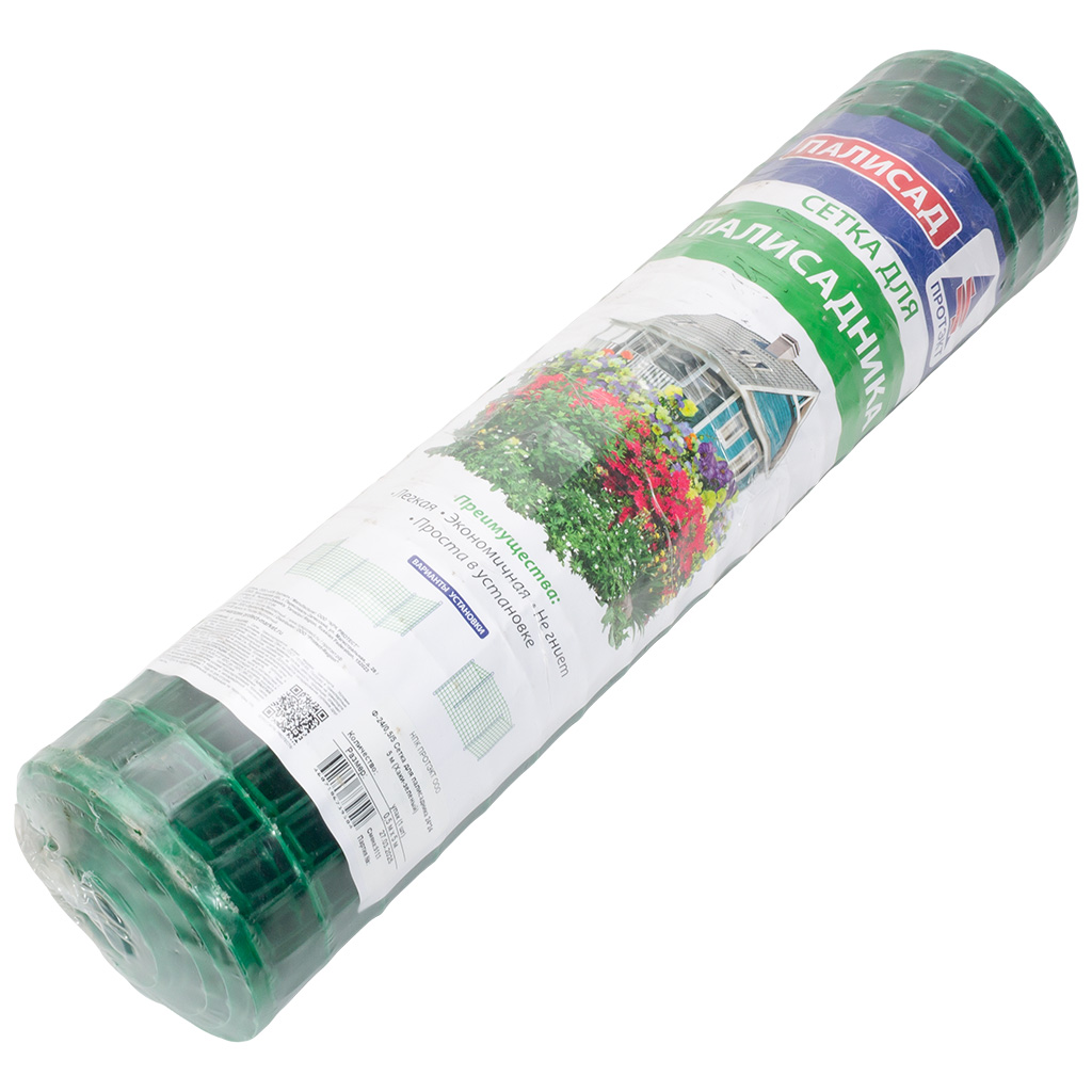 Сетка пластиковая для палисадника Ф-24, ячейка 24х24мм, высота 0.5м, длина 5м, хаки-зеленый