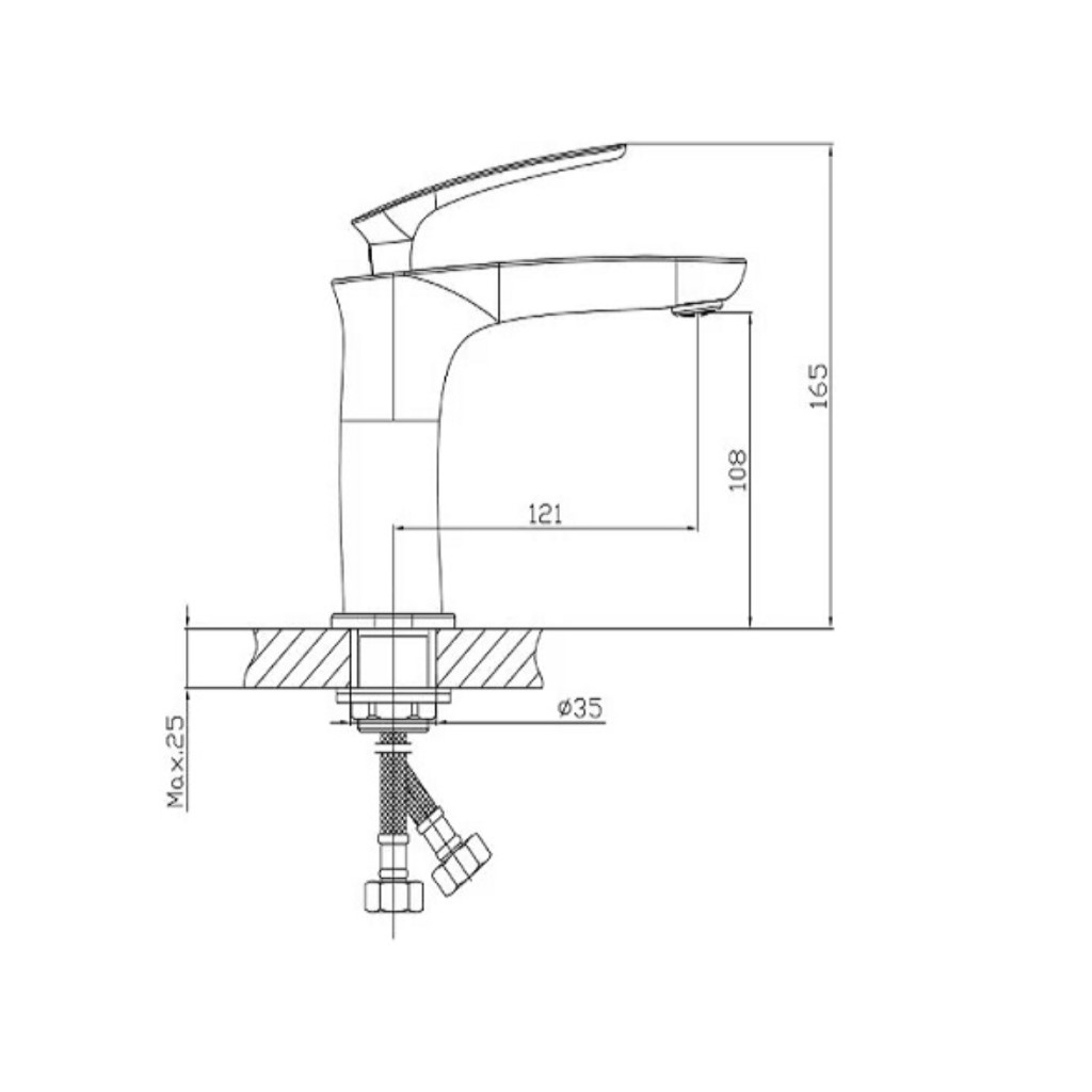Смеситель Mixline ML21-04 Elegant, для умывальника, хром