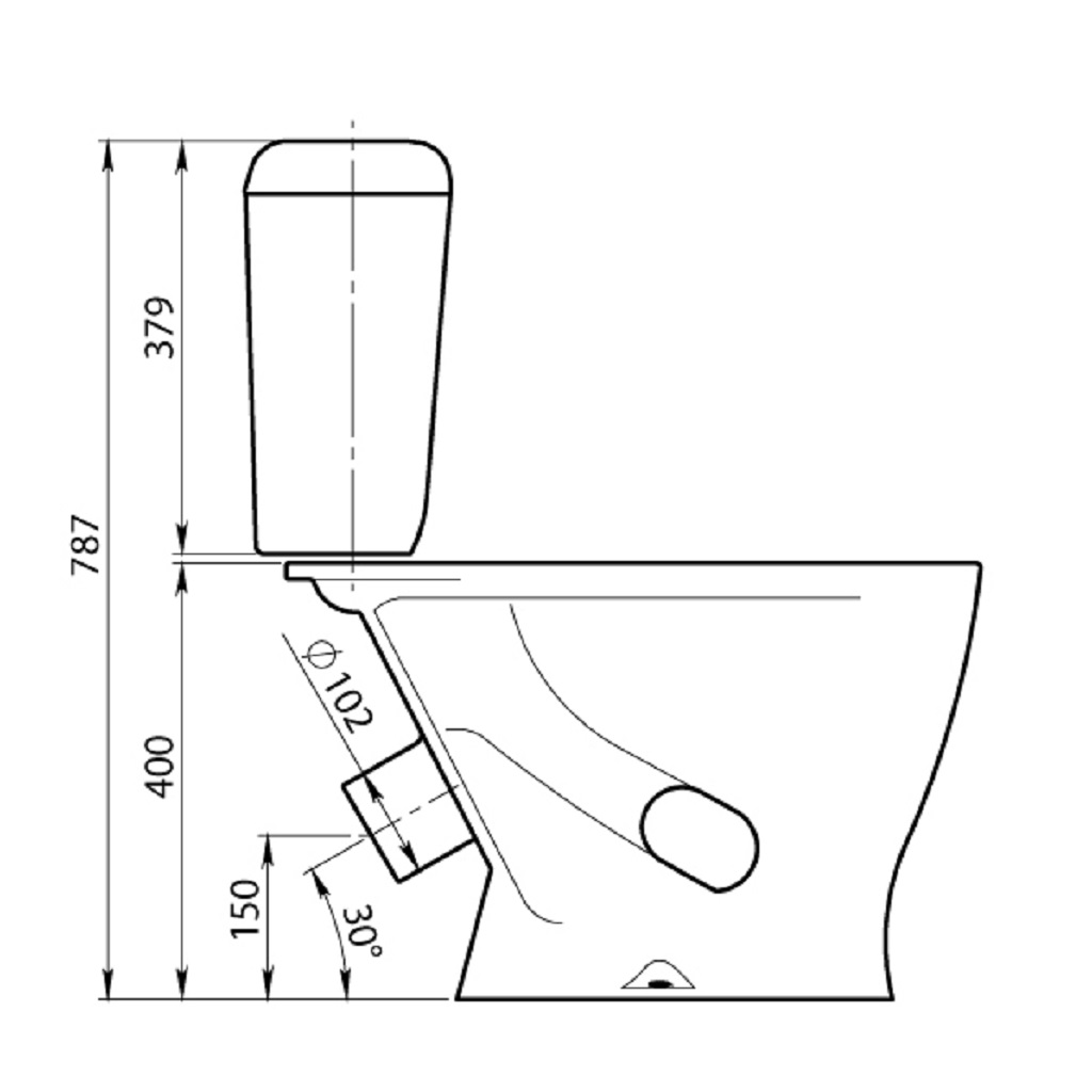 Унитаз-компакт Santeri Воротынский, нижняя подводка, выпуск косой