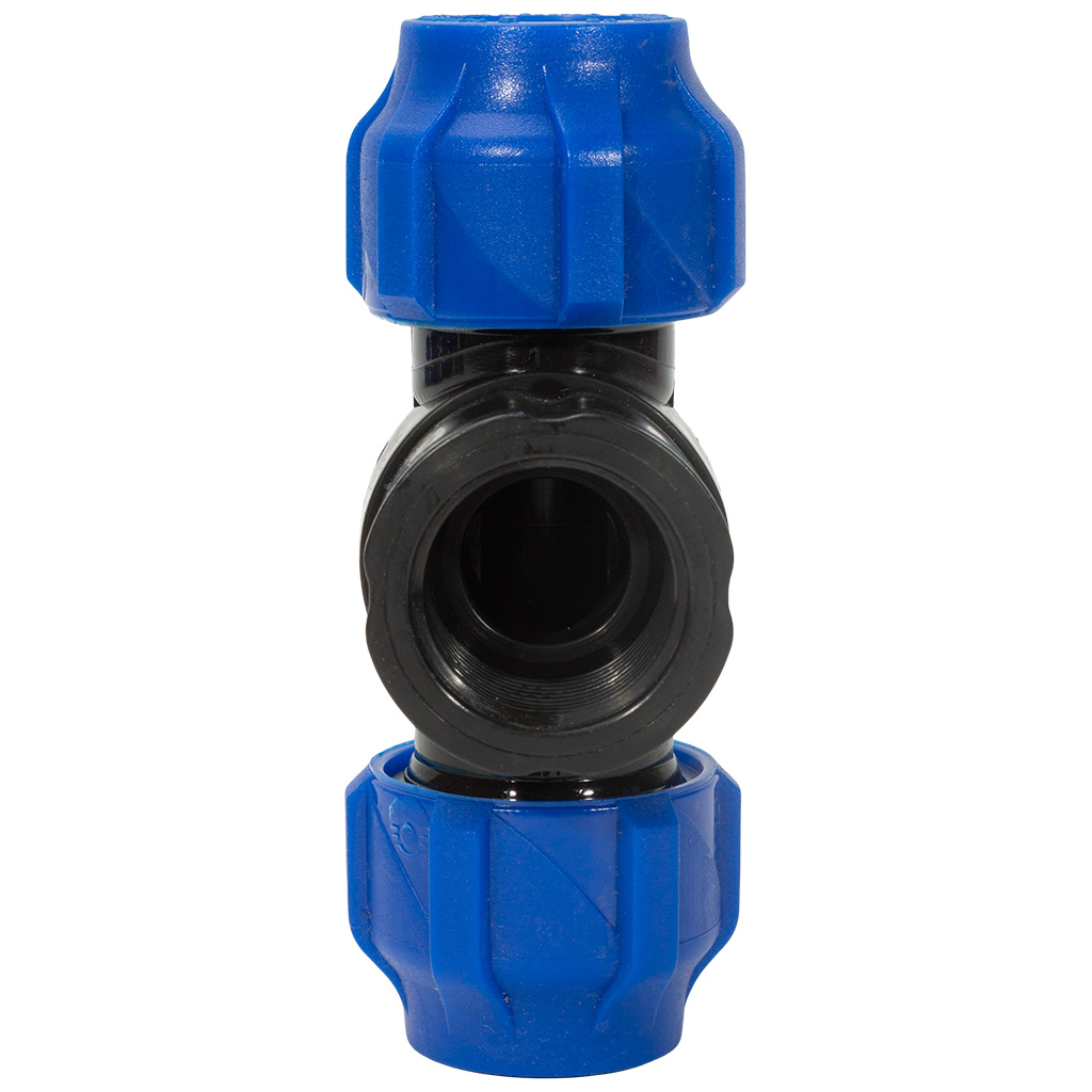 Тройник ПНД, ДУ20 х 3/4" х ДУ20, с внутренней резьбой