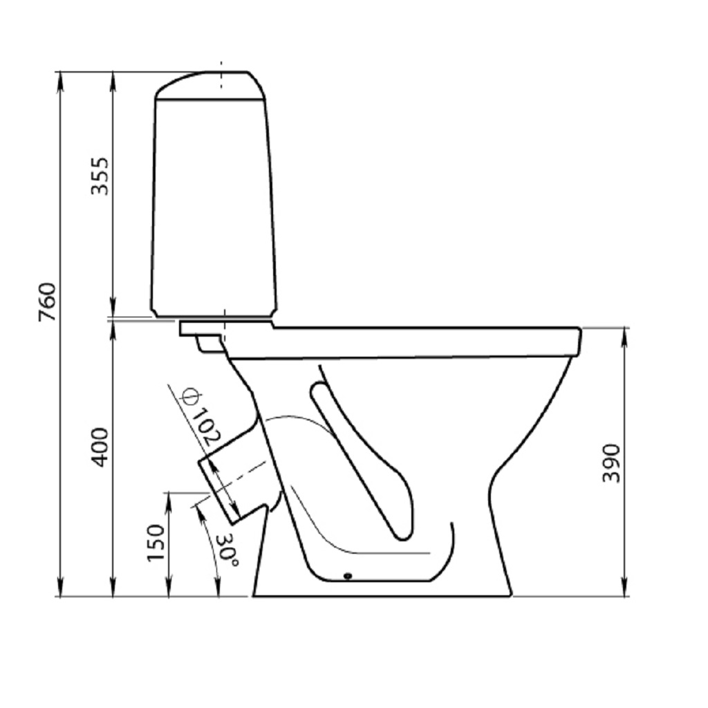 Унитаз-компакт Santeri Соната, нижняя подводка, выпуск косой