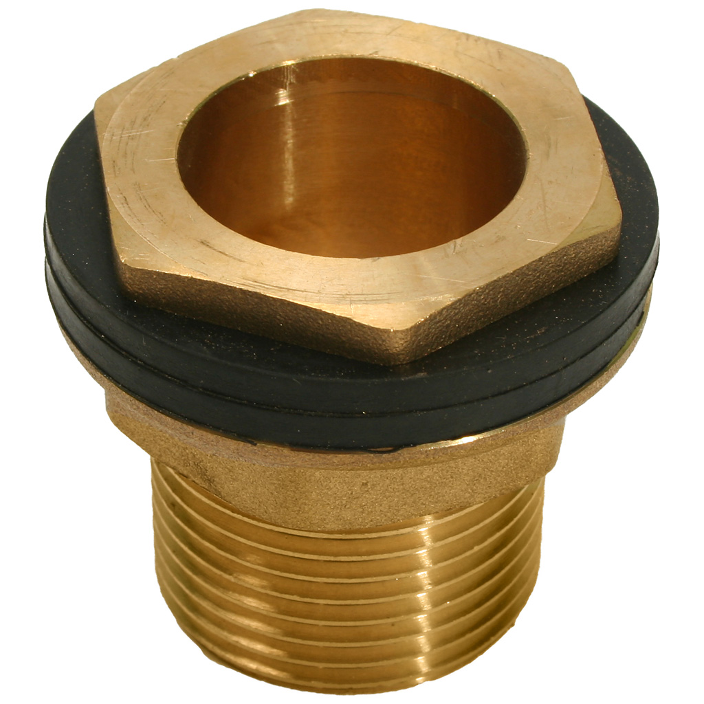 Переходник с фланцем для резервуара, никель, 1"