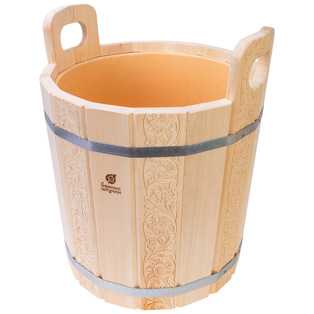 Запарник с крышкой Банные штучки, с пласмассовой вставкой, 14л