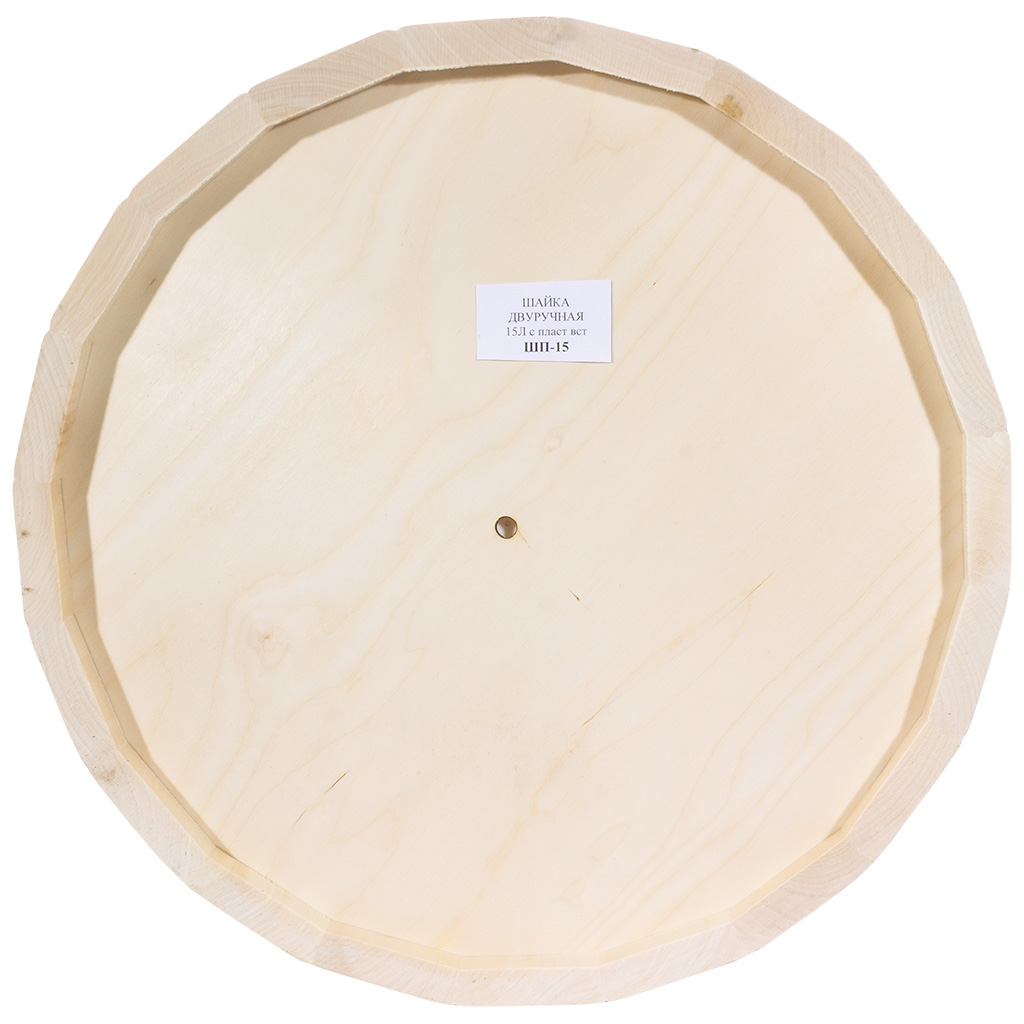 Ушат ШП-15, для бани и сауны, с пластиковой вставкой, дуб, 15л