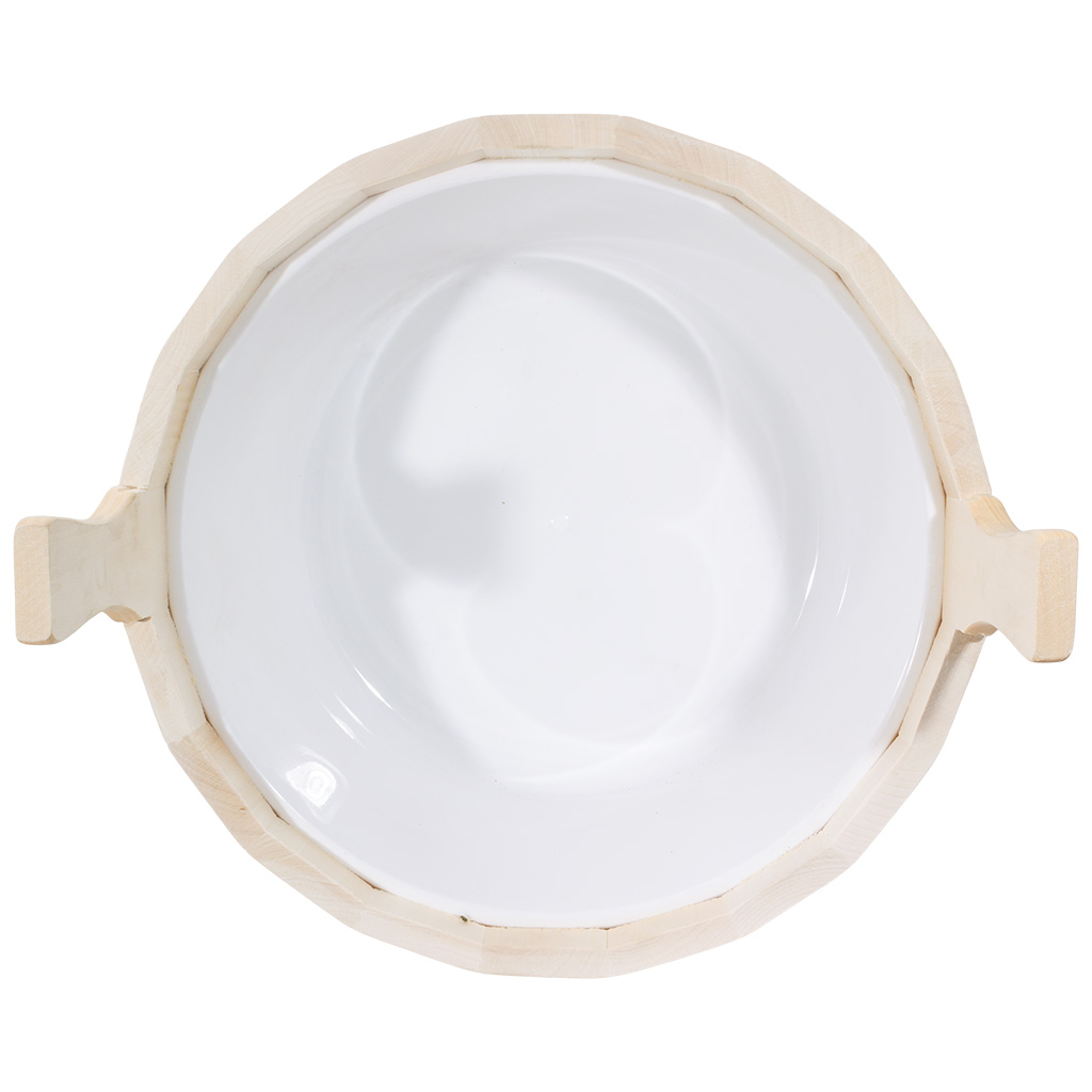 Ушат ШП-15, для бани и сауны, с пластиковой вставкой, дуб, 15л