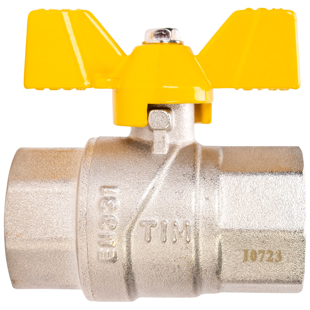 Кран газовый TIM, шаровый, 3/4'' г-г, бабочка