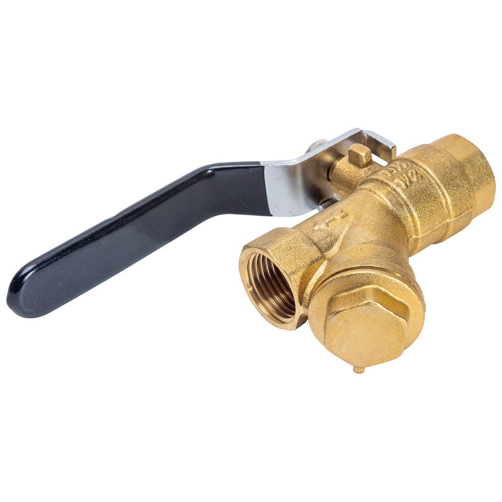 Кран шаровый с фильтром для воды TIM, 1/2" г-г, рычаг
