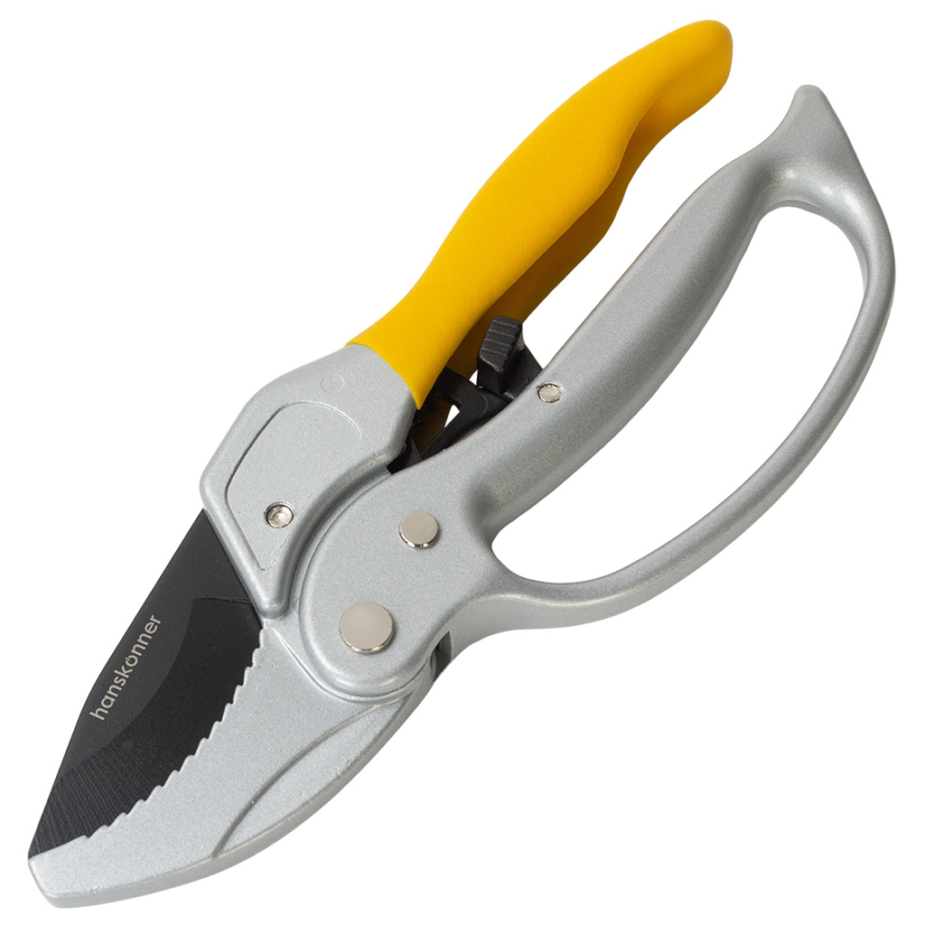 Секатор 205мм с храповым механизмом ал.ручка Hanskonner HK3012-07-20