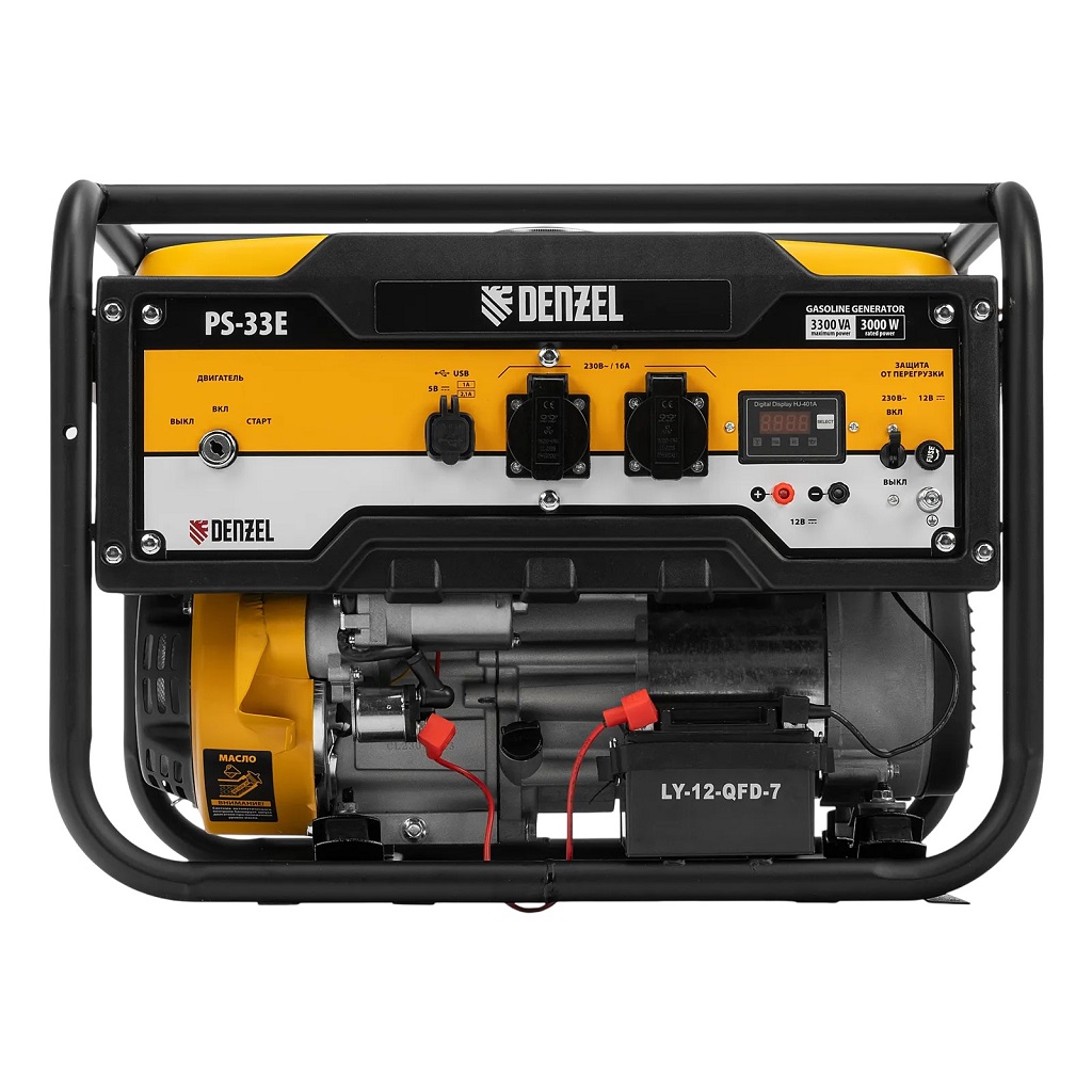 Генератор бензиновый Denzel PS-33E, 3.3кВт, 15л, электростартер