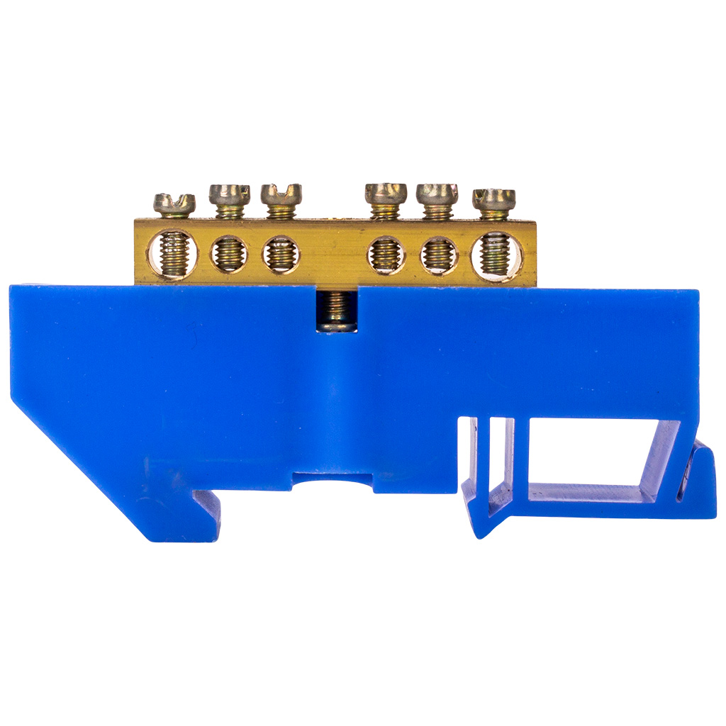 Шина нулевая EKF PROxima, 6х9мм, 6 контактов, синий изолятор на DIN-рейку