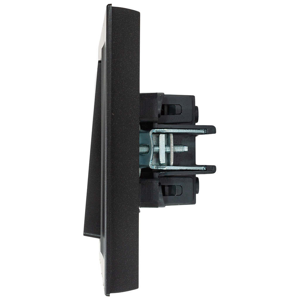 Выключатель скрытой проводки ИЭК Brite, 2-клавишный, 10А, черный