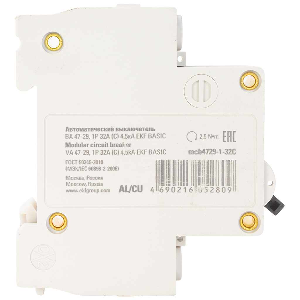 Выключатель автоматический ВА47-29 EKF, 1 полюсный, 32А С 4.5кА