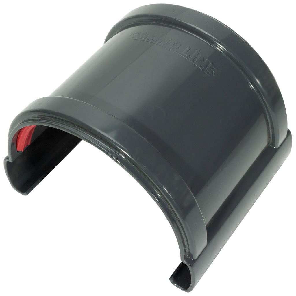 Соединитель желобов водосточных Grand Line d-135мм, графит