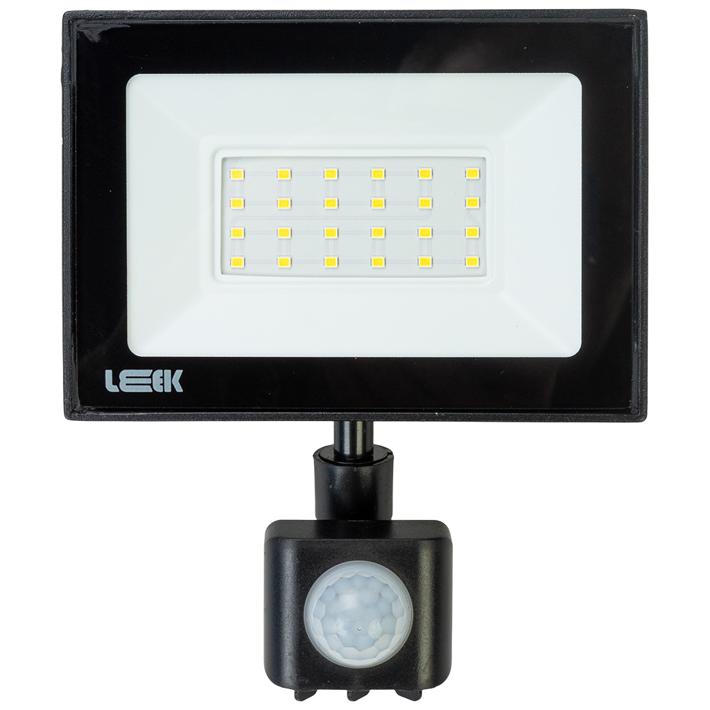 Прожектор светодиодный Leek, 20Вт, 6500К, с сенсором, IP65, черный
