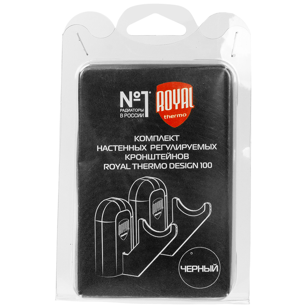 Комплект кронштейнов для радиатора Royal Thermo Design 100, регулируемых, черный