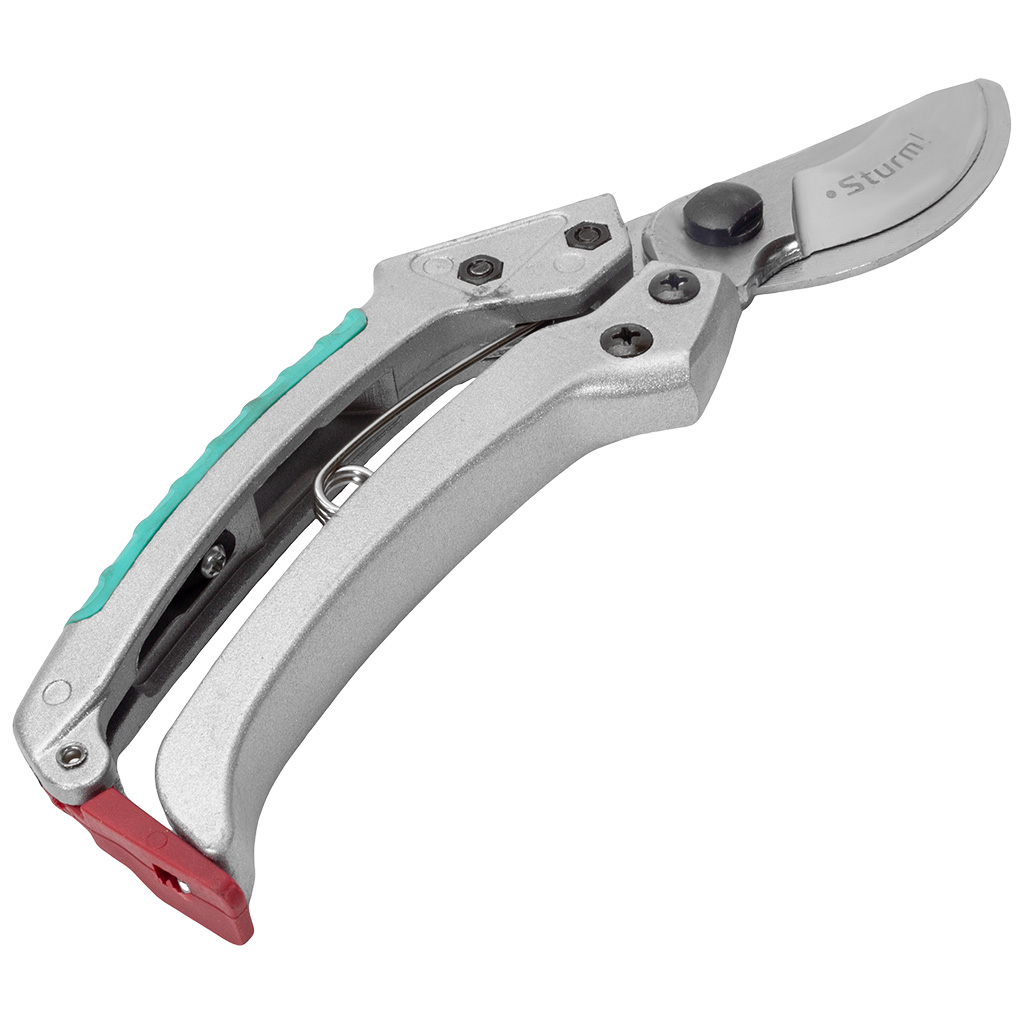 Ручной секатор Sturm! 3012-04-01, алюминиевая ручка,  лезвие SK5, 205мм