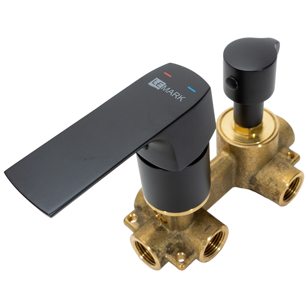 Смеситель Lemark Ursus LM7222BL, для ванны и душа, встраиваемый