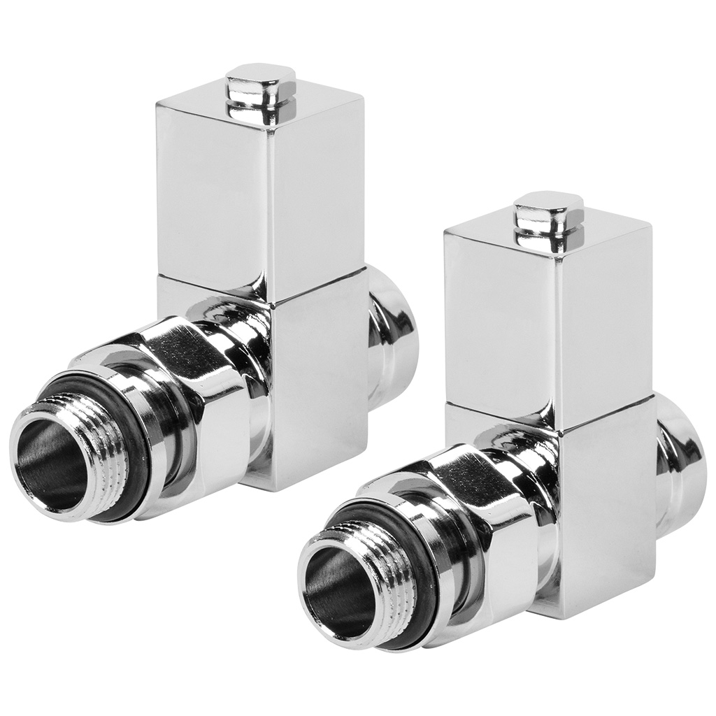 Набор дизайн-вентелей Royal Thermo Cube, хром, прямой, 1/2