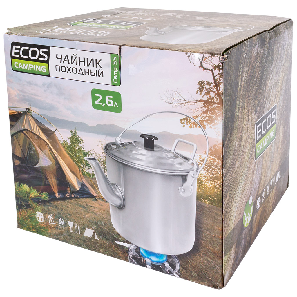 Чайник Ecos Camp-S5, алюминиевый, 2.6л
