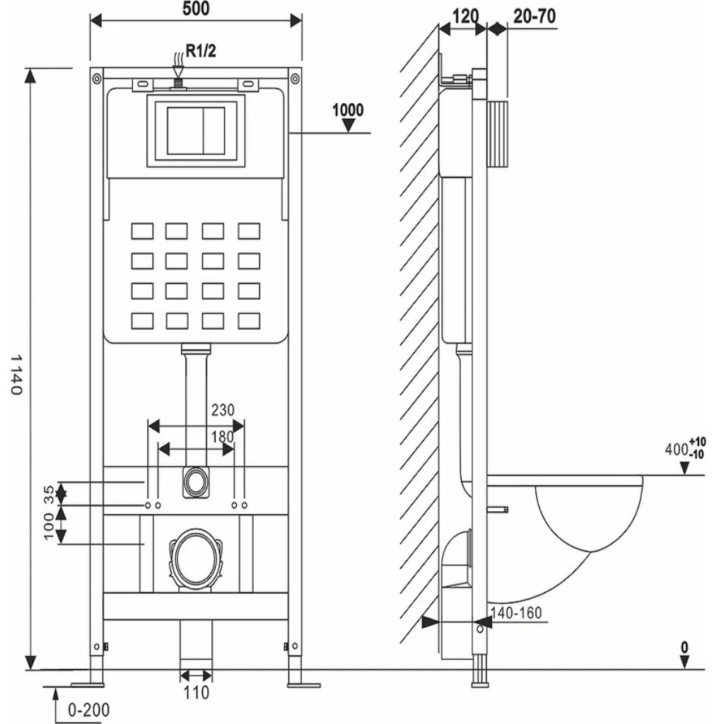 Система инсталляции WAVE, без кнопки