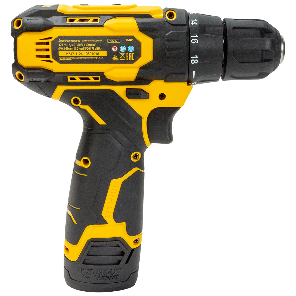 Дрель-шуруповерт аккум. 12В, Denzel CDQ-12