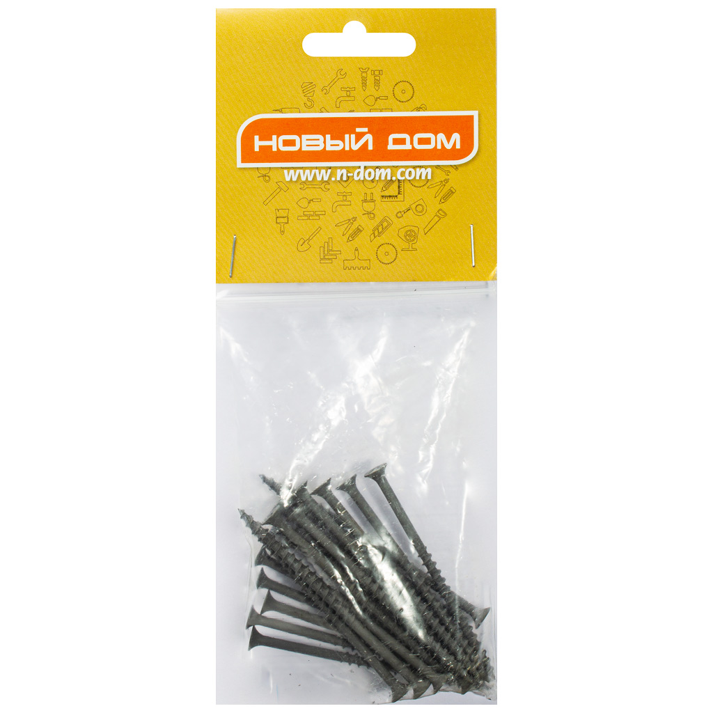 Саморез ГД 4.2 х 76, оксидированный, крупная резьба, пакет 20 шт/упак