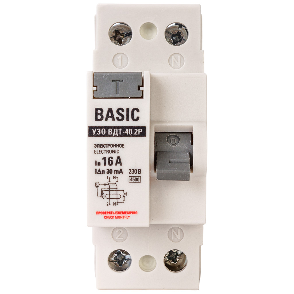 Устройство защитного отключения ВДТ EKF, 2 полюсный, 16А 30мА АC