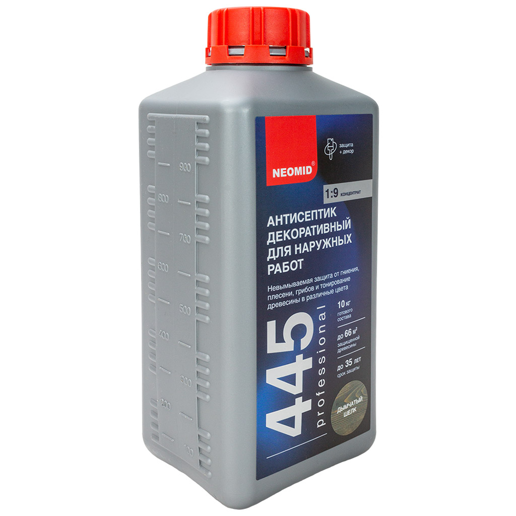 Антисептик Неомид декоративный для наруж. работ 445 дымчатый шелк, 1кг