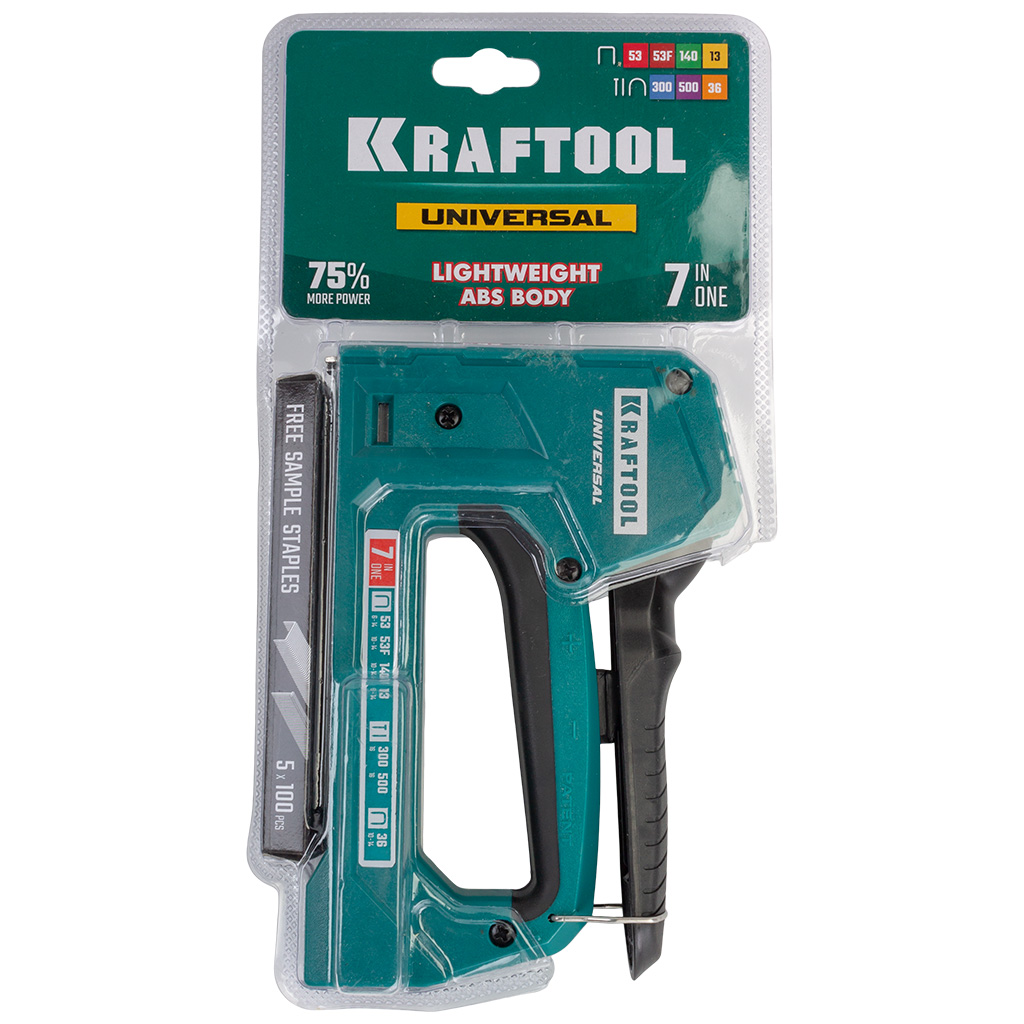 Степлер Kraftool Universal, 6-14мм, тип 53, пластиковый корпус