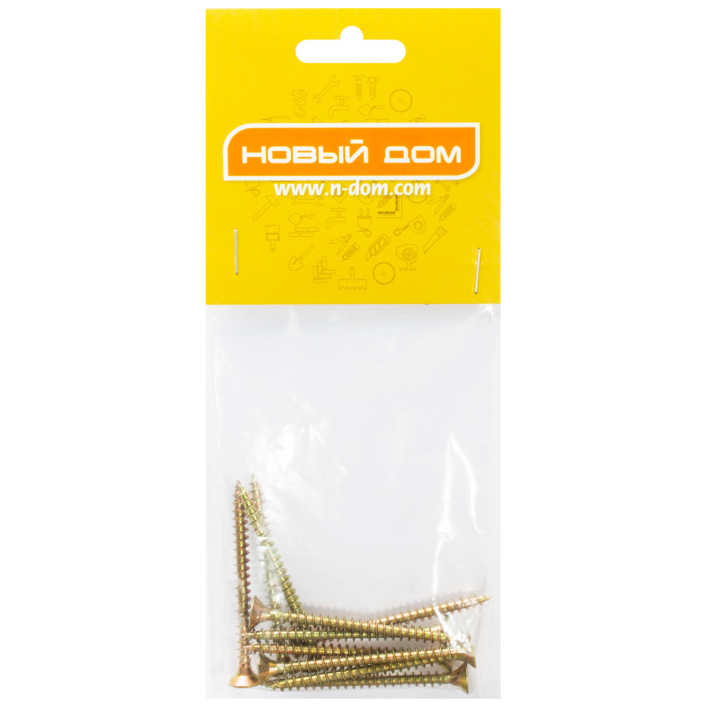 Шуруп универсальный, 5.0 х 60, желтый, 10 шт/упак