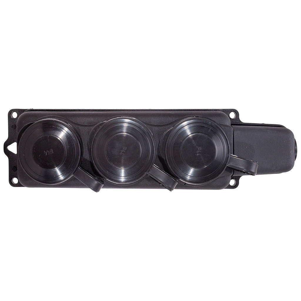 Колодка удлинителя Витебск, 3-местная, с заземлением, черная