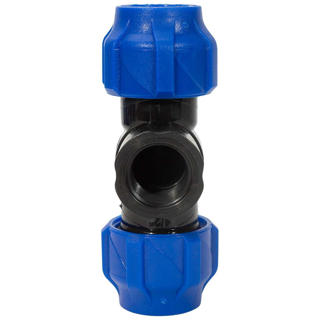 Тройник ПНД, ДУ20 х 1/2" х ДУ20, с внутренней резьбой