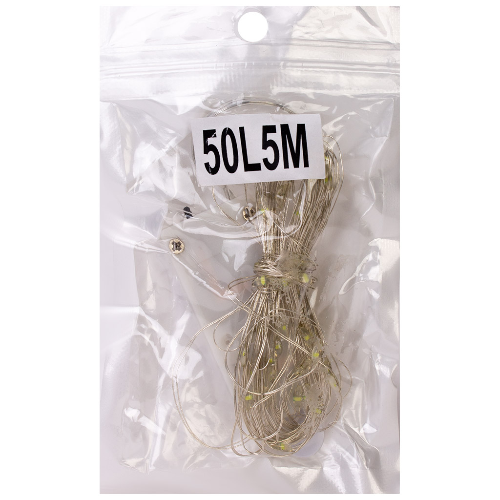 Электрогирлянда на батарейках Роса, 5м, холодный свет