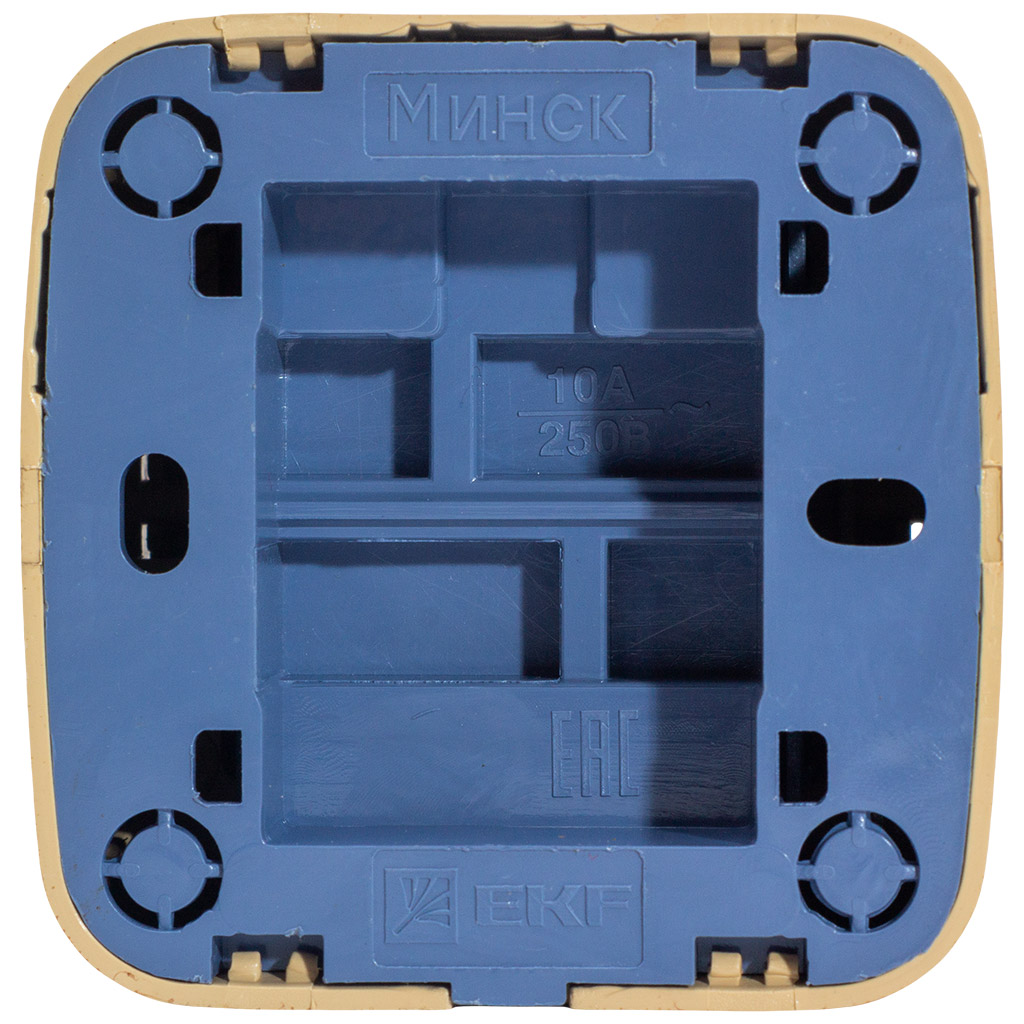 Выключатель открытой проводки EKF Минск, 1-клавишный, светлое дерево