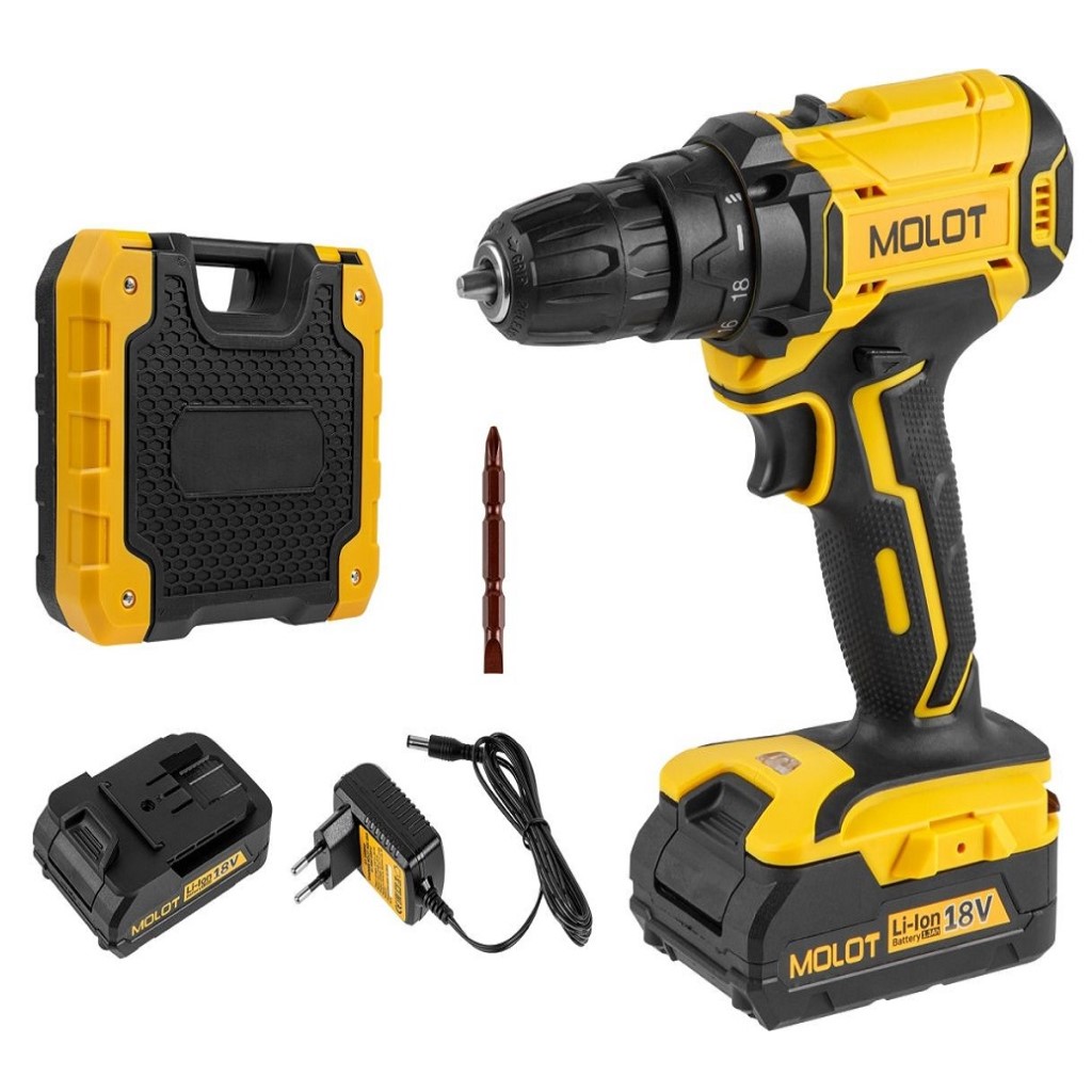 Дрель-шуруповерт аккумуляторная Molot MBD 1815 Li, 18В